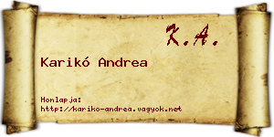 Karikó Andrea névjegykártya