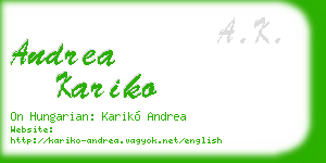 andrea kariko business card